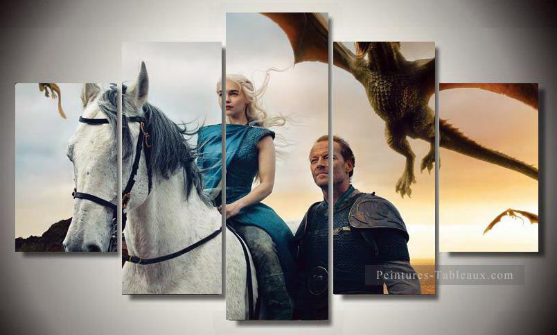 Daenerys Targaryen avec Jorah Mormont Le Trône de fer Peintures à l'huile